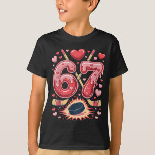 T-shirt 67 Hockey cœur de la Saint-Valentin Design Cute Ho