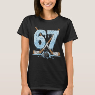 T-shirt 67 Hockey Drip Numéro Style Mème Drôle Garçons, ho