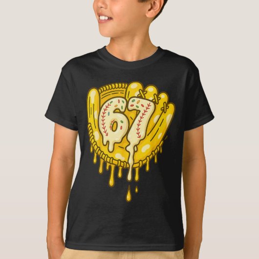T-shirt 67 Ice Cream Drip Funny Six Seven Baseball (Devant)