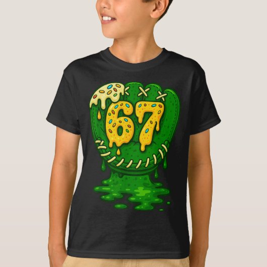 T-shirt 67 Ice Cream Drip Funny Six Seven Baseball  (Devant)