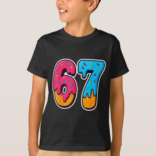 T-shirt 67 Ice Cream Drip Funny Six Seven Gen Alpha Meme S (Devant)