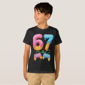 T-shirt 67 Ice Cream Drip Meme Gamer Six Seven Gen Alpha S (Devant entier)