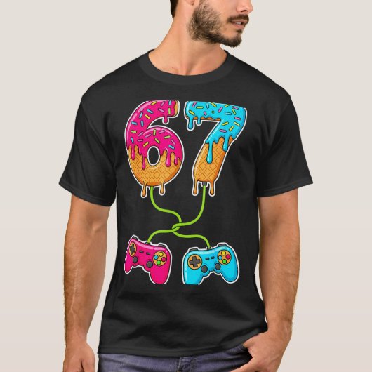 T-shirt 67 Ice Cream Drip Meme Gamer Six Seven Gen Alpha S (Devant)