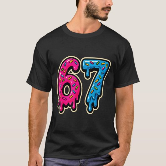 T-shirt 67 Ice Cream Meme Six Seven (Devant)