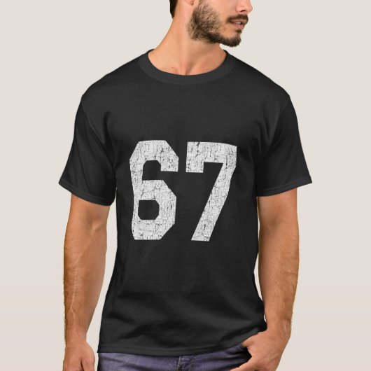 T-shirt #67 Jersey Uniform Varsity Sports Numéro (Devant)