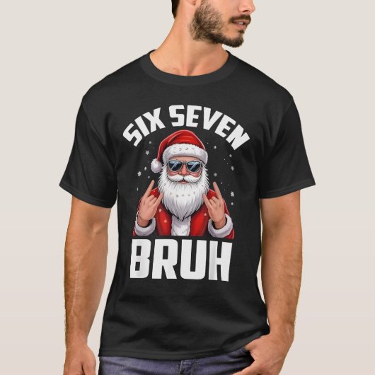 T-shirt 67 Meme 6 7 Funny Christmas Santa Rock On Six Seve (Devant)