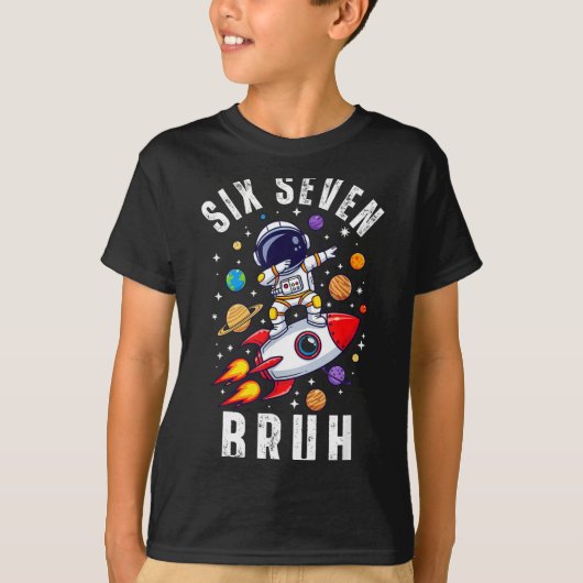 T-shirt 67 Meme Astronaut Dabbing In Space Funny Six Seven (Devant)