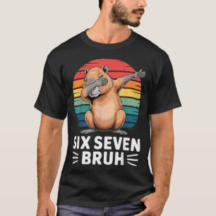 T-shirt 67 Meme Capybara Drôle Six Sept Bruh Humour Pour E