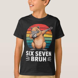 T-shirt 67 Meme Capybara Drôle Six Sept Bruh Humour Pour E