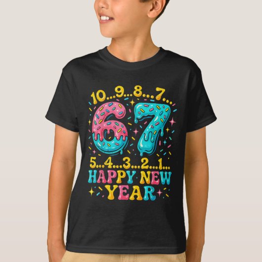 T-shirt 67 Meme Countdown Happy New Year Funny Drip Number (Devant)