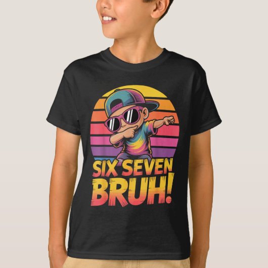 T-shirt 67 Meme Dabbing Six Seven 6 7 Bruh Funny Number De (Devant)