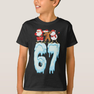 T-shirt 67 Meme de Noël 6 7 Nombres Six Sept Drôles Enfant