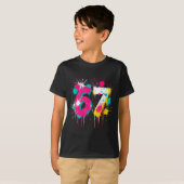 T-shirt 67 Meme Drip Spray Paint Six Seven 80s Bright Colo (Devant entier)