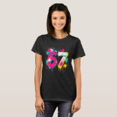 T-shirt 67 Meme Drip Spray Paint Six Seven 80s Bright Colo (Devant entier)