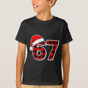 T-shirt 67 Mème drôle de Noël à carreaux rouges Xmas Pyjam