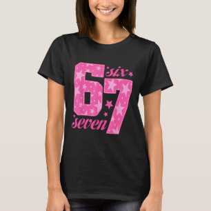 T-shirt 67 Mème drôle Fille Rose