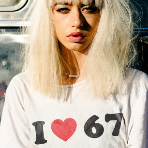 T-shirt 67 Mème drôle J'aime six sept 67ème anniversaire