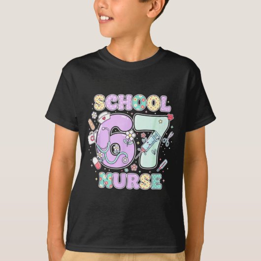 T-shirt 67 Meme Funny School Nurse Six Seven Meme Boys Gir (Devant)