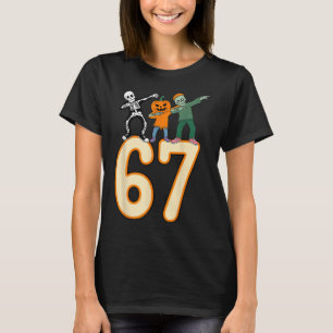 T-shirt 67 Meme Halloween 6 7 Nombres Six Sept Squelette