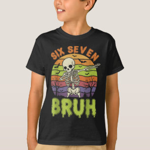 T-shirt 67 Meme Halloween 6 7 Squelette Six Sept Nombres F