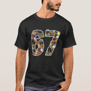 T-shirt 67 Meme Halloween Fantôme Citrouille Drôle Générat