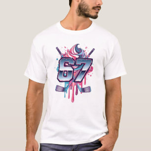 T-shirt 67 Meme Hockey Glace Goutte
