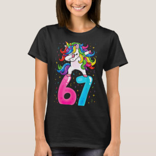 T-shirt 67 Meme Licorne Pour Filles Six Sept Gen Alpha Cer
