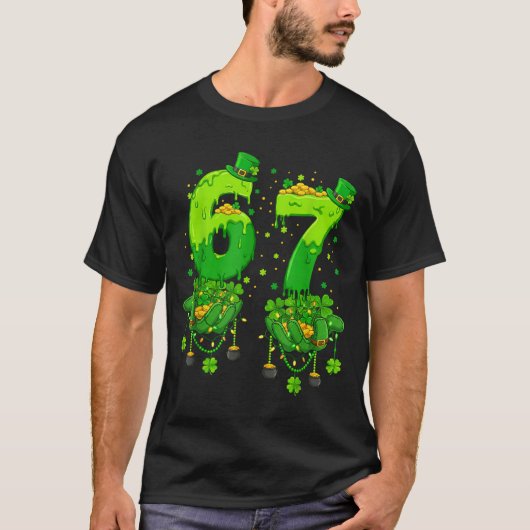 T-shirt 67 Meme Shamrocks Six Seven Shamrocks 6-7 St Patri (Devant)