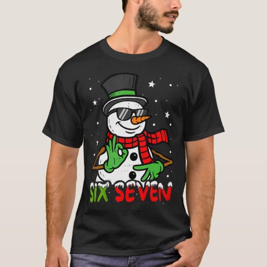 T-shirt 67 Meme Six Seven Snowman Funny Christmas Gen Z Al (Devant)