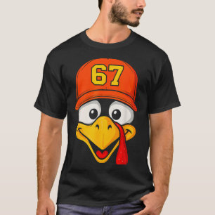 T-shirt 67 Meme Visage de dinde Six Sept Thanksgiving 6 7