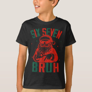 T-shirt 67 Noël Drôle Six Sept Bruh Meme Brainrot Sa