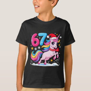 T-shirt 67 Noël Licorne Mignonne Six Sept Mème 6 7 Chris
