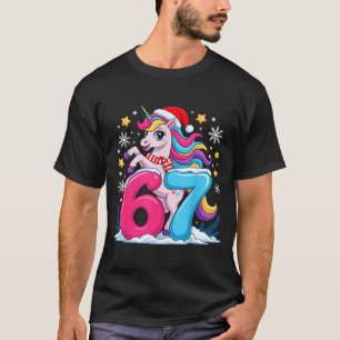 T-shirt 67 Noël Licorne Mignonne Six Sept Mème 6 7 Chris