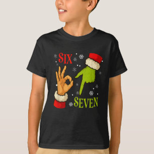 T-shirt 67 Noël Père Noël Vert 6 7 Mème Internet X