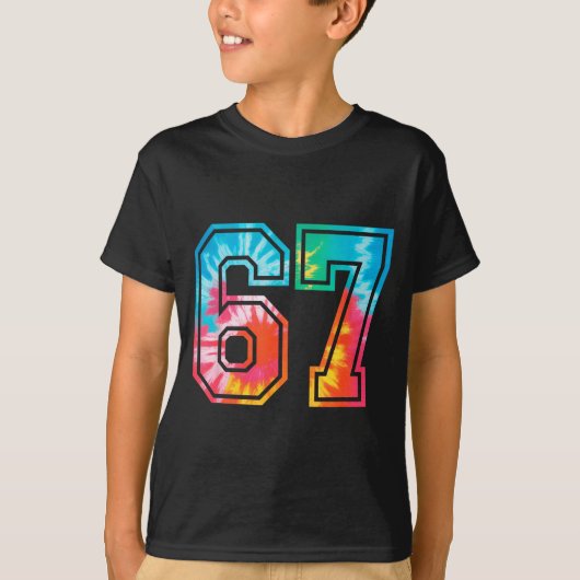 T-shirt 67 Number Meme Funny Six Seven Tie Dye Gen Alpha S (Devant)