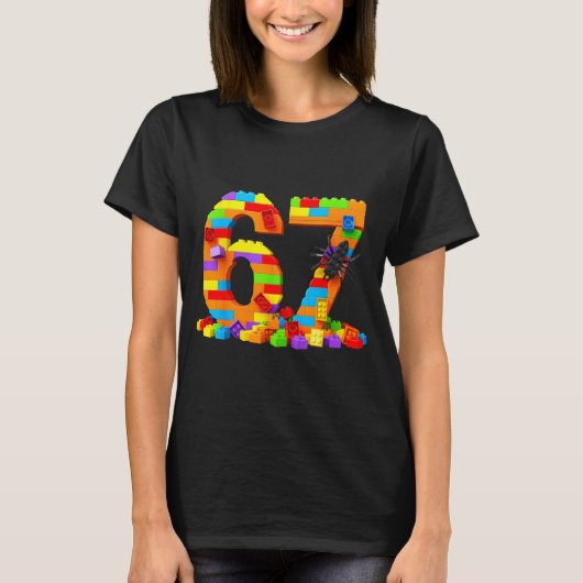 T-shirt 67 Number Meme Six Seven 6 7 Building Blocks Gen A (Devant)