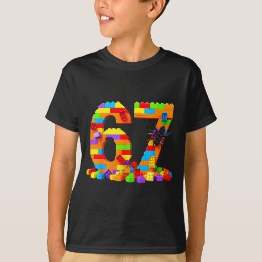 T-shirt 67 Number Meme Six Seven 6 7 Building Blocks Gen A (Devant)
