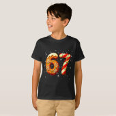 T-shirt 67 Six Seven 6-7 Gingerbread Candy Cane Christmas (Devant entier)
