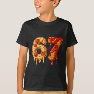 T-shirt 67 Six Seven 6-7 Pizza & Poulet Nugget - Bra Enfan