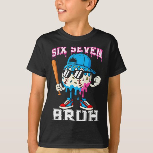 T-shirt 67 Six Seven Baseball Ice Cream Drip Number 67 Pla (Devant)