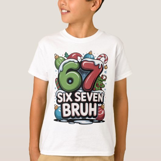 T-shirt 67 Six Seven Bruh Christmas Fun Holiday Tee Gift (Devant)