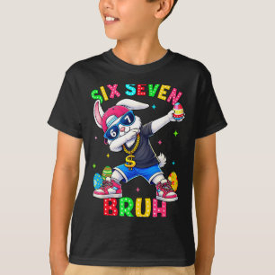 T-shirt 67 Six Seven Bruh Dabbing Lapin Avec Sungles Pâque