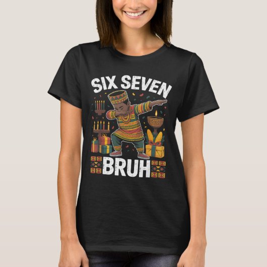 T-shirt 67 Six Seven Bruh Kwanzaa Dabbing 6 7 Meme Funny C (Devant)