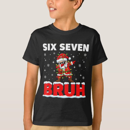 T-shirt 67 Six Seven Bruh Santa Christmas 6 7 Meme Men Wom (Devant)