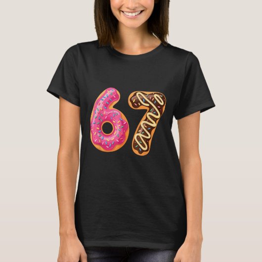 T-shirt 67 Six Seven Donut Meme Funny Sweet Sprinkles  (Devant)