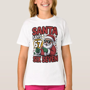 T-shirt 67 Six Seven Drôle de Noël Santa Meme