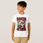 T-shirt 67 Six Seven Funny Christmas Santa Meme (Devant entier)