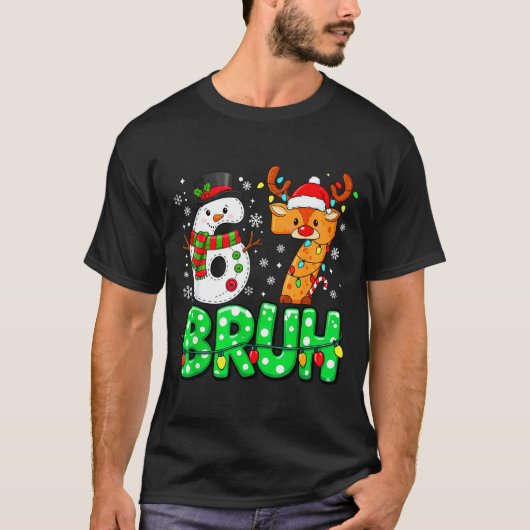 T-shirt 67 Six Seven Funny Snowman Reindeer Bruh 6 7 Meme (Devant)
