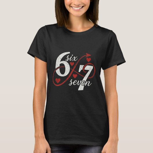 T-shirt 67 Six Seven Infini Heart Loop Valentin 6 7 Mem (Devant)