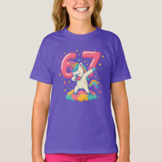 T-shirt 67 Six Seven Licorne Culture Pop Rétro